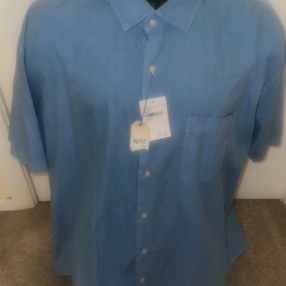 New Men’s Peter Millar Light Blue Size XXL Seaside Collection Button Front Shirt - Picture 5 of 6